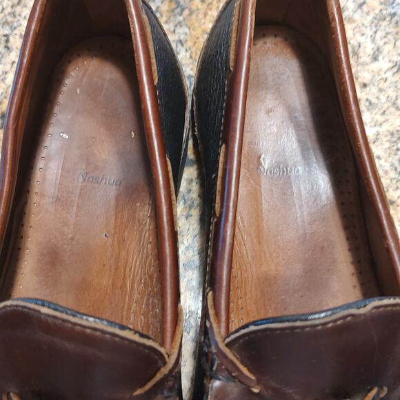 Allen Edmonds Nashua 42250 Men\'s Black Brown Leather Tassel Loafer Shoes Sz 10